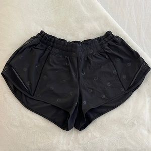 Lululemon Size 10(fits like an 8) Black Hotty Hot shorts with lululogo 2” inseam